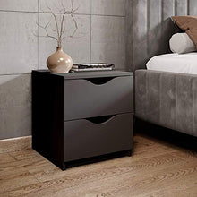 Stella Trading LUKI Due cassetti in Grafite – Comodino Moderno con Spazio per Il Vostro Letto, Materiale a Base di Legno, 40 x 45 x 42 cm