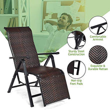 YQZ Sedia Pieghevole in Rattan a gravità Zero, Posizione Regolabile della Sedia a Sdraio Portatile, Robusta Struttura in Acciaio, per Giardino, Patio, Spiaggia