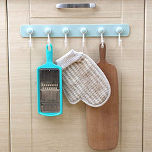 AKDSteel - Gancio adesivo resistente con 6 ganci, per cucina, bagno, da appendere alla parete grigio