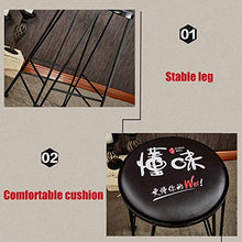 Sedia da ufficio,Sgabello alto da bar con design rotondo, altezza 65 cm (25 pollici), cuscino in pelle artificiale con struttura in ferro, vernice spray nera, utilizzato in ristoranti, bar, caffè, r