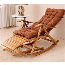 Hfyg Lettino Prendisole Sedia da Giardino con Sedia a Dondolo in Legno di bambù Portatile per Pausa Pranzo Chaise Longue