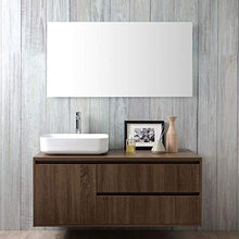 Kiamami Valentina MOBILE BAGNO SOSPESO EFFETTO LEGNO NOCE SCURO 120CM E SPECCHIO A FILO | SIENA