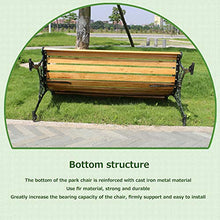 Panchina per Terrazza da Parco Panchina per Tempo Libero, Panche da Giardino Ghisa Legno Massello Resistenti alle Intemperie Anticorrosive, 2-3 Posti Panchine Decorative da Prato per Cortili Portici