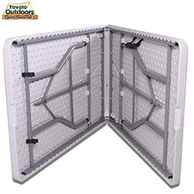 BAKAJI Tavolo Pieghevole in Resina 244x76x72cm HDPE Struttura in Metallo Rinforzato Richiudibile a Valigetta con Maniglia, Arredo Giardino, Casa, Camper, Campeggio, PIC-NIC (244x76x72cm)