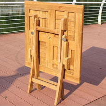 CGBF-Tavolo e Sedie Pieghevoli da Giardino in Teak da Esterno per Patio, Balcone, Bistrot, Terrazza, Mobili in Legno, Impermeabile,B