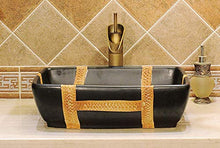 Rettangolare Jingdezhen bagno in ceramica lavandino lavabo Lavabo da appoggio Lavandino da bagno lavandino del bagno nero