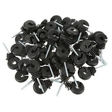 Isolatore ad Anello a Vite, 50 Pezzi/Set Isolatori ad Anello a Vite Neri Accessori per recinti elettrici per palo in Legno