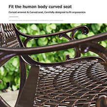 Panchina per Terrazza da Parco Panchina per Tempo Libero, Retro Panca da Giardino in Alluminio Pressofuso Resistente Alle Intemperie, Panchine da Giardino Decorative Cortile e Portico, Panca 2-3 Pos