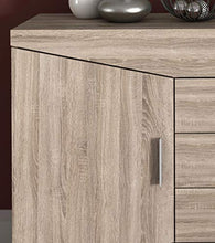 Homeface Diamond Sideboard 83-03 - Armadio per soggiorno, cassettiera / parte frontale / corpo: Sonoma Truffel / 2 ante, 4 scomparti, 3 cassetti, 151,3 x 84 x 39,9 cm, design moderno