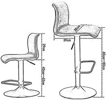 WANGFENG Sgabelli Sedia da Bar con Schienale, Sgabelli da Bar Girevoli Regolabili Base in Ferro/Sgabello da Ristorante con Sedile in PU (Colore: Marrone, Dimensioni: 60-80 Cm)