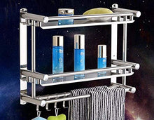 Bollitore Semplice Mensole Bagno Perforato portasciugamani in Acciaio Inox Ganci Scaffale Bagno Bagno Hardware Ciondolo vetrine d'Argento UOMUN (Size : Second Floor 50cm)