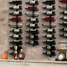 Yaheetech Portabottiglie Vino da Parete Scaffale Metallo Vino Porta 10 Bottiglie di Altezza 126 cm Nero
