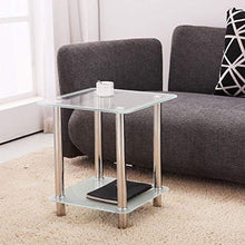 Yyqx Comodino Semplice Moderno Vetro temperato Staffa in Acciaio Inox Comodino Camera da Letto Soggiorno Divano tavolino tavolino Mini tavolino Comodini Letto