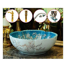 lilili Lavabo da Appoggio Lavabo D'Appoggio Ovale for Bagni Bacino di Arte Creativa Lavabo Ovale in Ceramica A Forma (Color : One Set)