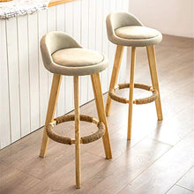 Ljings, comodi cuscini per sedili, sedie da bar in stile contemporaneo, con struttura in legno robusta, per patio, cucina, sgabello, verde, lino