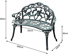 Mobili da giardino in metallo 2 persone Nero 2 moduli, panca da giardino Panchina, il divano è realizzato in metallo di alta qualità, facile da montare,B