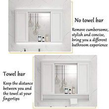 Specchio da Bagno Scorrevole A Scomparsa Specchio da Bagno con Mensola Specchio da Trucco A Parete con Portasciugamani,Small Blue b