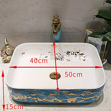 HEIFEN Lavabo, lavabo, Arte Astratta scrivania Rettangolare lavabo Bacino Arrotondato Bagno casa Piazza Arte Classica, Stile Minimalista 50 * 40 * 15 cm Rectangular - Pattern