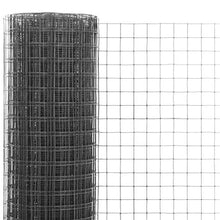 ghuanton Rete d'Acciaio Rivestimento PVC 25x1m Trama Quadrata Grigio Articoli di ferramenta Barriere e recinzioni Pannelli per recinzioni