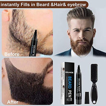 Congci Matita per Barba Impermeabile Matita per riempitivo e Pennello per esaltatore di Barba Strumenti per Modellare i Baffi