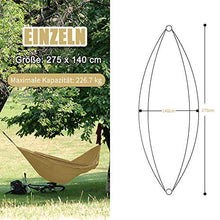 Grassman Hammock Outdoor Amaca da campeggio ultraleggera con cinghie per alberi e moschettoni, amache da viaggio con paracadute in nylon ripstop, con portata di 300 kg, 275 x 140 cm