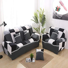 Morbuy Copridivano Copridivano Elasticizzato Fodera Copridivani Universale per Divano con Corda Fissa Sofa Protettore Copertura Divano Antiscivolo (4 posti,Bianco e Nero)