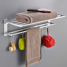 SWNN Bathroom Shelves Poggiapentaloni Gratuito Pieghevole attività Doppio Strato di Spazio Bagno in Alluminio Portasciugamani Bagno Mensola Ciondolo all'Ingrosso