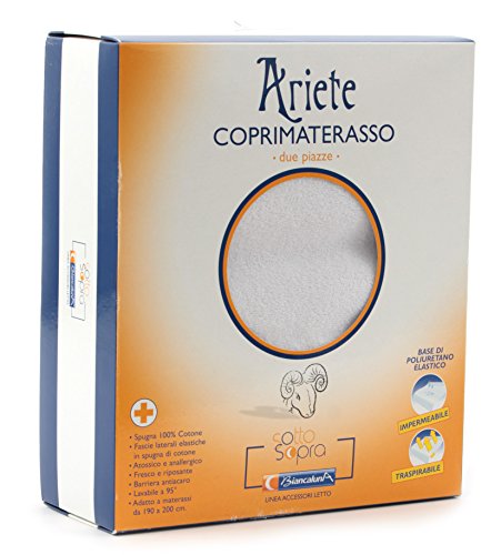 Biancaluna COPRIMATERASSO Art Ariete Singolo Impermeabile in Spugna Art Misure 90X200 CM