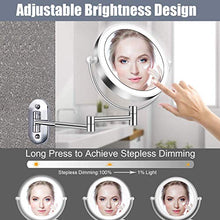 BJH Specchio per Il Trucco Luce Regolabile bifacciale 1X / 7X Specchio ingranditore da Trucco Girevole Estensibile per Hotel da Bagno