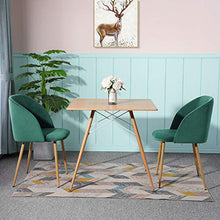 IPOTIUS Set di 2 Sedie Sala da Pranzo in Velluto Moderne Poltroncine da Cucina, per Soggiorno Camera da Letto Tavolo da Trucco,Seduta Imbottiti e Gambe in Metallo,Verde Scuro