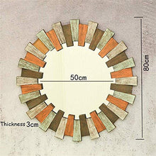 LULUTING specchio trucco Trucco Specchi Retro rotonda della stanza da bagno Specchio specchio appeso |Circle Parete Vanity trucco e specchio da rasatura |Specchio decorativo Holder |A base di legno sp