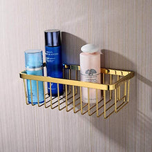 GYCS Mensola angolare per Bagno Tutto in Rame Massiccio Bagno Dorato a Un Solo Strato Cesto in Rete Rettangolare Portaoggetti da Bagno Appendiabiti da Parete Portaoggetti da Bagno