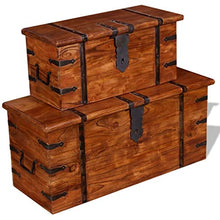 Xingshuoonline Set di Baule di archiviazione in Legno Massiccio 2 Pezzi, Grande: 83 x 33 x 37 cm