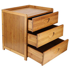Cikonielf Comodino in bambù per camera da letto, comodino divano con 3 cassetti, per casa, salotto, 36 x 31 x 40 cm