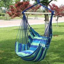 Poltrona sospesa blu/verde, per interni ed esterni, 120 kg, sospesa, decorazione, amaca, altalena da giardino