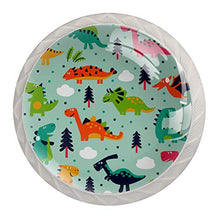 Maniglie per cassetti Manopole per cassetti Manopole rotonde Confezione da 4 per armadietto, cassetti, cassettiere, cassettiere ecc. Cartoon Cloud Dinosaur Pattern