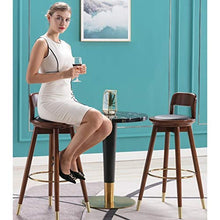 Sgabello Alto in Pelle Girevole con Schienale per Sedia da Bar Seggiolone per La Casa Sedia da Bar in Legno Massello (Color : B, Size : 36.5 * 36.5 * 55cm)