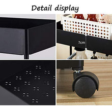 LYM &ripiano di stoccaggio Cucina Scaffale, Multi-Funzione Domestica Storage Rack da Terra Carrello con Ruote scaffalatura a 4 Strati Scaffale di Finitura