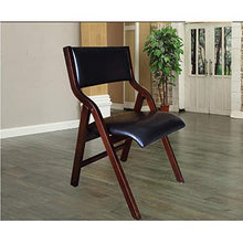 Chair QL Sedia da Pranzo in Legno Massello Semplice Nordica con Seduta in Pelle PU, Sedia Pieghevole Salvaspazio in Legno Massello, Sedia da Ufficio Portatile per Il Tempo Libero Sedia Pieghevole