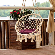 DNNAL Altalena per Sedia Amaca, Sedia sospesa con Amaca in Corda di Cotone Sedia sospesa Rotonda squisita da Sogno per Interni, Esterni, Patio, Ponte, Giardino