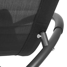 EUGAD Set di 2 Poltrone Sdraio a Dondolo Sedia a Sdraio Relax da Giardino Balcone con Poggiatesta e Braccioli Tubi in Ferro Grigio 0002TY-2