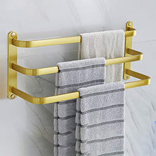 YTXWZ Porta Asciugamani Bagno Adesivo, Portasciugamani da Parete Realizzato in Alluminio, 3-Tiers Porta Salviette Cucina Oro, Impermeabile, anticorrosivo e Resistente alla ruggineGold 50cm/20in