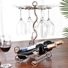 Gn shop Portabottiglie per Vino - 2 Bottiglie di 6 Bicchieri di Ferro Battuto Scaffale per Vino Creativo Decorazione Domestica Wine Rack