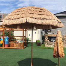 YFYYF Ombrelloni in Paglia per Esterni Parasole, Ombrellone Pieghevole da Giardino, per Terrazza Campeggio Spiaggia, Colore Naturale, Tondo Φ160 Cm / 5,3ft - Stile Hawaiano