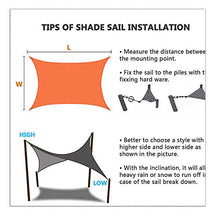 Tenda A Vela Rettangolare 2.5x3m , Tenda da Giardino Terrazza, Protezione Solare Impermeabile con Corda