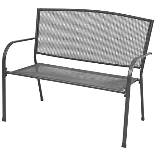 Shengtaieushop panchina da giardino con braccioli in maglia d' acciaio 108 x 60 x 88 cm esterno panche patio Furniture