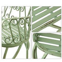Sedia da giardino in metallo con panca da giardino, Sedia a sdraio in ghisa per patio esterno, sedile con schienale, Poltrone in stile invecchiato decorano le panchine del portico, Sedia da pranzo