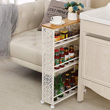 BLWX LY Scaffale Imbottito Trapuntato in Ferro battuto a 4 Livelli, cremagliera della Cucina del Carrello di rotolamento Creativo, mensola del Bagno ， W48.2xP15.5xH73.5cm