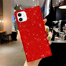 iKasus Custodia per iPhone 11, Crystal Clear Glitter Assorbimento Degli Urti Angoli Rinforzati Morbido TPU flessibile Guscio in Gel di Gomma Siliconica Custodia Case Cover,Rosso