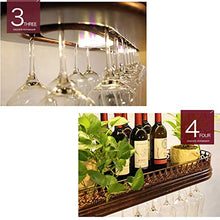 YWYW Portabicchieri in Legno massello Stile Europeo Portabicchieri in Vetro rovesciato Portabicchieri in Vetro da Tavolo Creativo da Appendere (Dimensioni: L80 * W28CM)
